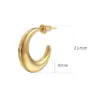 PVD Coated 18K Gold Real Gold Plated C Shape 201 Stainless Steel Fashion Waterproof Non Tarnish Ear Studs