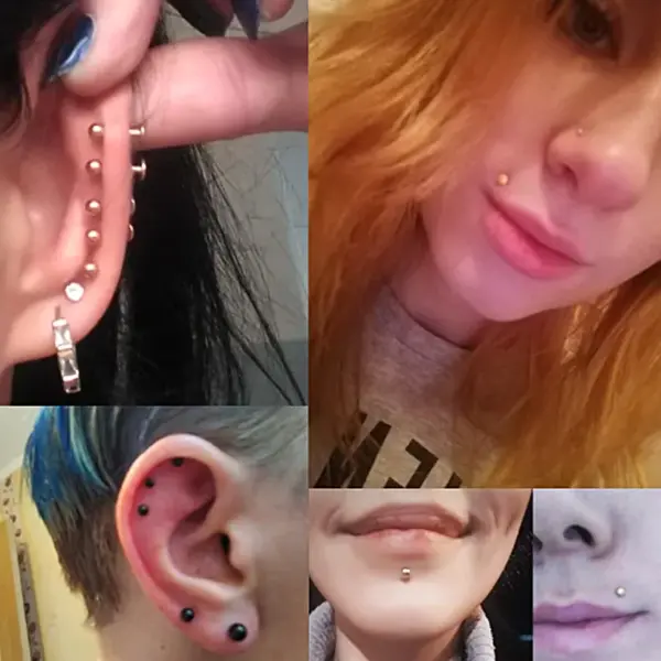 1 Piece Lip Rings Simple Style Classic Style Geometric Pure Titanium Titanium Alloy Plating Inlay Rhinestones 14K Gold Plated White Gold Plated Lip Rings Ear Cartilage Rings & Studs