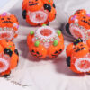 Wholesale pumpkin rhinestone ball straight hole loose beads DIY mobile phone keychain jewelry aessories