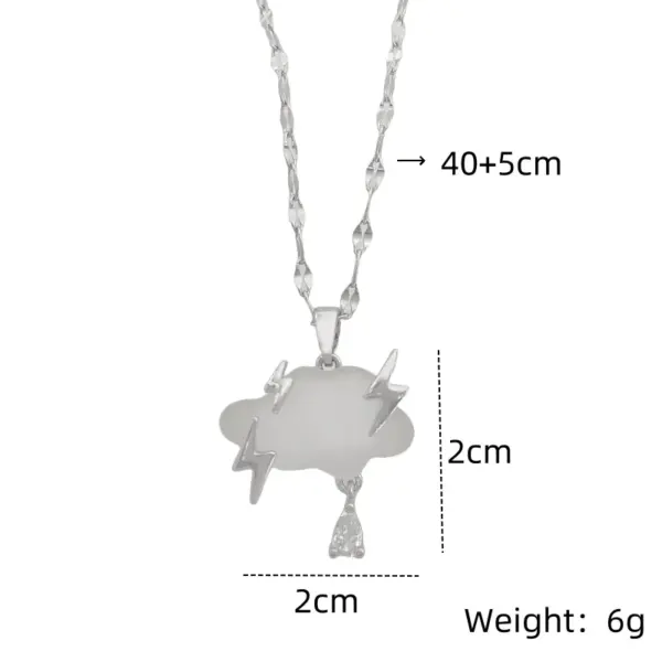Wholesale 201 Stainless Steel Gold Plated Silver Plated Inlay Clouds Resin Zircon Pendant Necklace