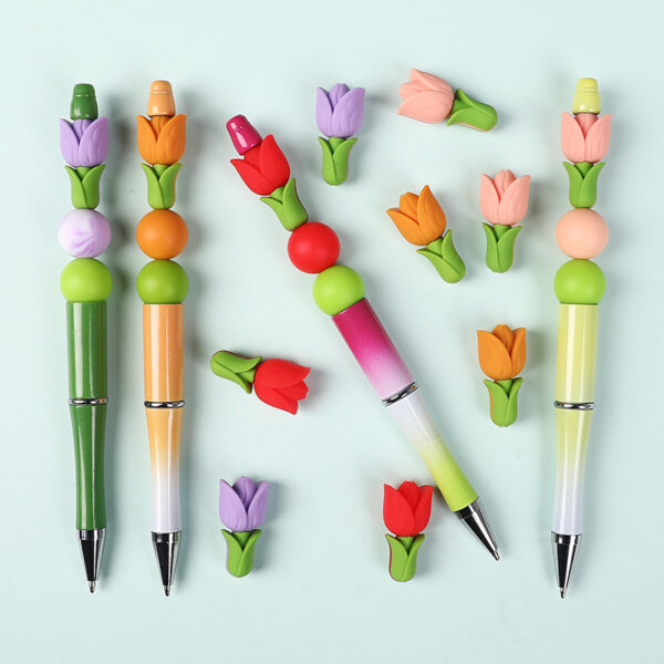 Wholesale Tulip Silicone Beads Flower Loose Beads