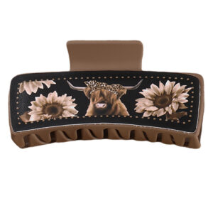 10-5 square PU leather yak chrysanthemum black leather light coffee