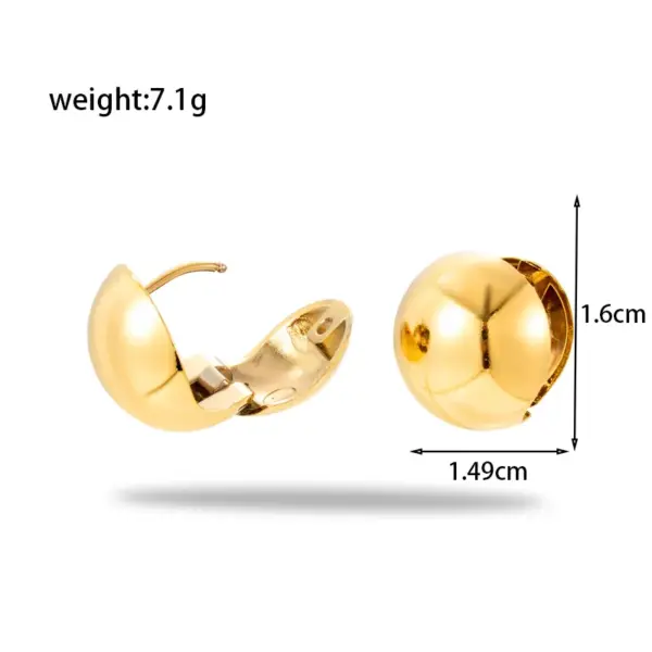 Wholesale PVD Coated Round Heart Shape 304 Stainless Steel Simple Style Waterproof Non Tarnish Earrings