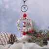 Wholesale Christmas Decoration DIY Beaded Circle Silicone Keychain Bag