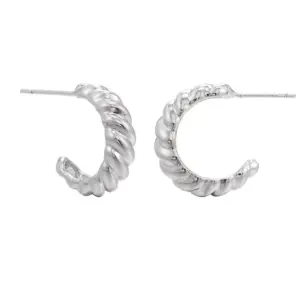 C- Shaped Earrings / Silver