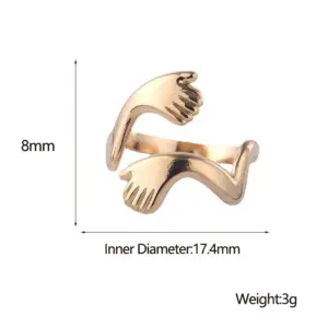 Wholesale PVD Coated Real Gold Plated Hand Titanium Steel Fashion Waterproof Non Tarnish Rings