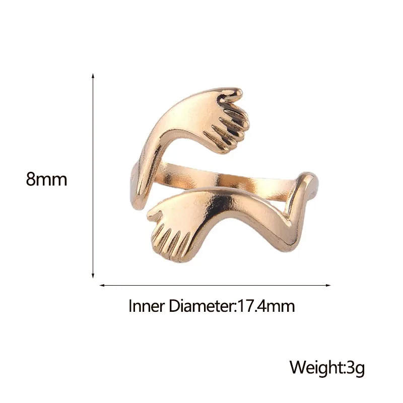 Wholesale PVD Coated Real Gold Plated Hand Titanium Steel Fashion Waterproof Non Tarnish Rings