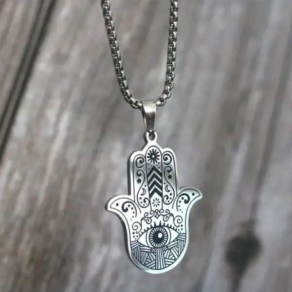 Wholesale Jewelry Hip-Hop Eye Symbol 304 Stainless Steel Carving Stainless Steel Necklaces