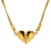 Wholesale Heart Shape Stainless Steel Titanium Steel Cute Sweet Pendant Necklace