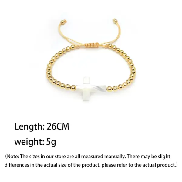 Wholesale Retro Cross Star Heart Shape Pearl Copper Bracelets In Bulk