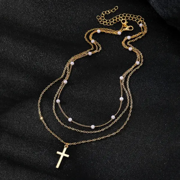 Wholesale Simple Style Classic Style Cross Alloy Wholesale Layered Necklaces