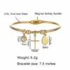 Wholesale 304 Stainless Steel Stainless Steel Cross PVD Coated 18K Real Gold Plated Luxurious Plating Gold Bangle
