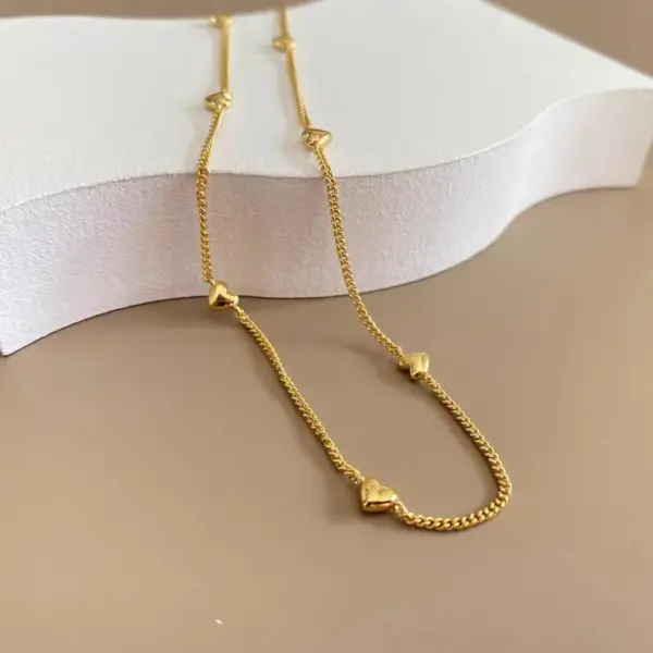 oly-f896d5173304cf38ef1cf360a5b87a11 Wholesale 1 Piece Heart Shape Necklace 304 Stainless Steel Plating PVD Coated 18K Real Gold Plated Women's Basic
