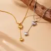 Wholesale Jewelry Vacation Classic Style Heart Shape 304 Stainless Steel Plating Pendant Necklace Snake Chain