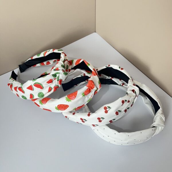 oly-f8a0bcfc302908bc731155fad4a83130 Wholesale Fabric Pure Flower Ft Lemon Orange Cherry Wide Edge Knotted Headband Combination