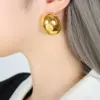 Wholesale PVD Coated Real Gold Plated 18K Gold Oval 304 Stainless Steel Simple Style Artistic Waterproof Non Tarnish Ear Studs
