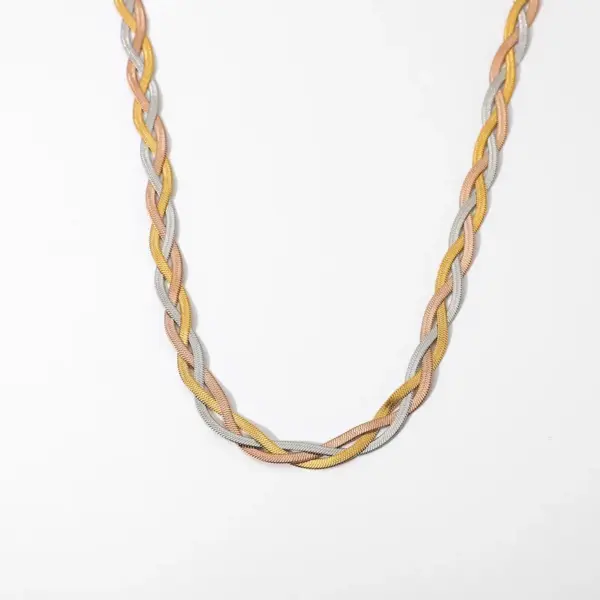 Wholesale Jewelry Fashion Twist 304 Stainless Steel 18K Gold Plated Rose Gold Plated Plating Stainless Steel Jewelry Sets