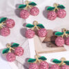 oly-f8a98e2fd21c4241061df80957717b1d Wholesale Full diamond cherry apple soft clay diamond ball straight hole beads wholesale DIY mobile phone key chain necklace bag chain aessories