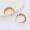 Wholesale Fashion Circle Plating 304 Stainless Steel 18K Gold Plated Stainless Steel Earrings