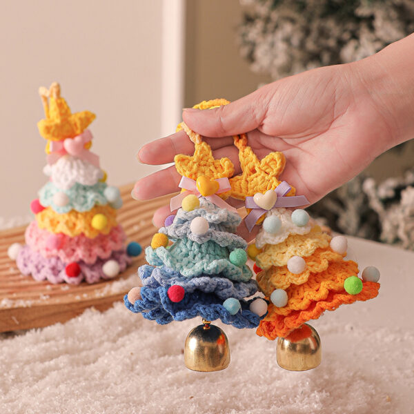 Wholesale Cross-Border Supply of Plush Christmas Pendants, Wool Crochet Christmas Tree Ornaments, Christmas Decoration Car Pendants