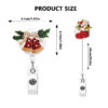 Wholesale Christmas Metal Rhinestone Red Series Telescopic Easy-Pull Scroll Badge Easy-Pull Buckle