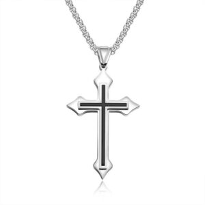 Oil drop cross + stainless steel chain