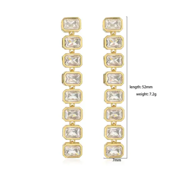 Wholesale Fashion Geometric Copper Zircon Bracelets Earrings Necklace In Bulk