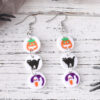 Wholesale Halloween funny splicing triple pendant acrylic earrings