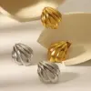 Wholesale 1 Pair Vacation Beach Simple Style Solid Color Shell Plating 304 Stainless Steel 18K Gold Plated Ear Studs