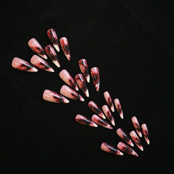 Wholesale Halloween bloody French long pointed false nail tips