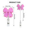 oly-f8bbf7d6b5b83aa0869ccfed6d2ad52e Wholesale New Acrylic Pink Bow Retractable Rotatable Badge Reel Medical Women's ID Buckle Easy Pull Buckle