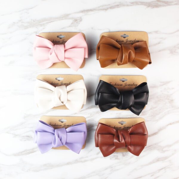 Wholesale Leather bow hair accessories hairpin girls' hairpin