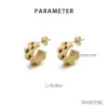 Wholesale Ion Plating (IP) 18K Gold Plated Solid Color 304 Stainless Steel Simple Style Waterproof Non Tarnish Earrings