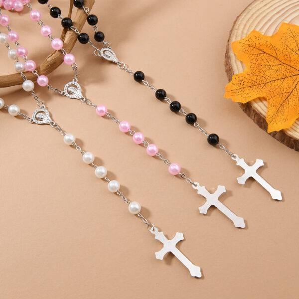 oly-f8cf1a0ad8712577814b7813d3f5e8a6 Wholesale Pearl Cross Rosary Bracelet
