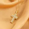 18K Gold Plated Real Gold Plated Cross Titanium Steel Hip-Hop Waterproof Non Tarnish Titanium Steel
