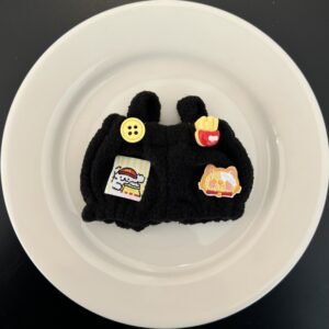 Black kitten suede overalls