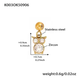 K003-Gold Bear Zircon Pendant