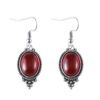 Wholesale Ruby Oval Alloy Pendant Fashion Earrings Jewelry suit