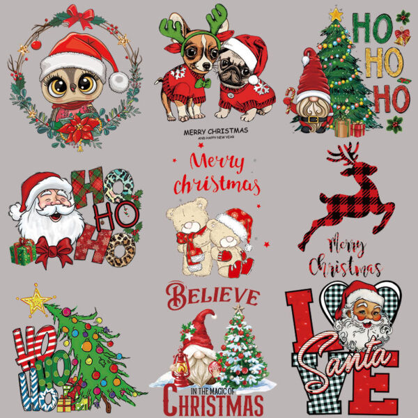 Wholesale Cartoon Santa Claus costume heat transfer