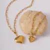 Wholesale PVD Coated Real Gold Plated Heart Shape 304 Stainless Steel Simple Style Waterproof Non Tarnish Jewelry Set