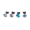 Wholesale Fashion Round Stainless Steel Inlay Zircon Earrings 1 Pair