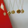 Wholesale Vacuum Plating 18K Gold Plated Sun 304 Stainless Steel Baroque Style Beach Commute 304 Stainless Steel Pendant Necklace