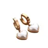 Real Gold Plated Heart Shape 304 Stainless Steel Fashion Waterproof Non Tarnish Drop Earrings