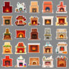 Wholesale 50 pcs/pack fireplace graffiti stickers Christmas decorative stickers