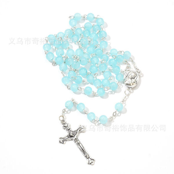 Wholesale 6mm glass bead cross rosary prayer chain
