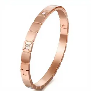 39B-B-10 Rose Gold Square Diamond Bracelet