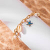 Wholesale European and American Cross-border New Starfish Shell Conch Pearl Bracelet suit Women's Summer Ocean Vacation Style Jewelry
