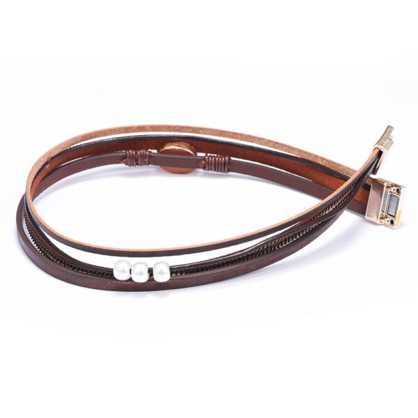 Wholesale Leather magnetic clasp multi-layer bracelet