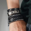 Wholesale Multi-layer wide leather bracelet alloy skull five-pointed star 4-piece set