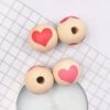 oly-f8feabafd5259f13b1cb564e82e7ef2e Wholesale Valentine's Day Series: Wooden Printed Peach Heart Beads